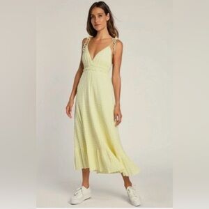 Lulus butter yellow midi dress
